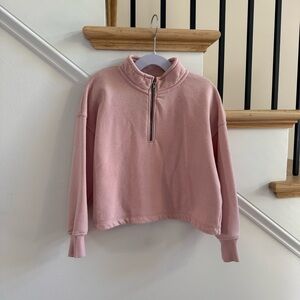 Old Navy Quarter-Zip Mock-Neck Pullover Sweatshirt, Size S (6-7)